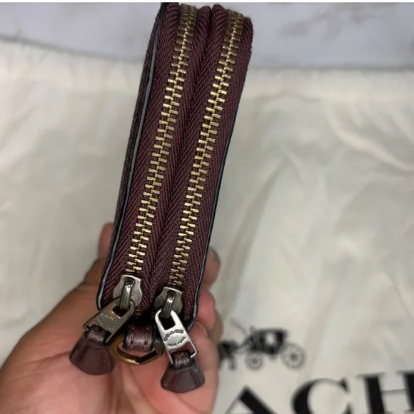 Coach Double Zipper Glitter Wallet Wristlet - Picture 6 of 15